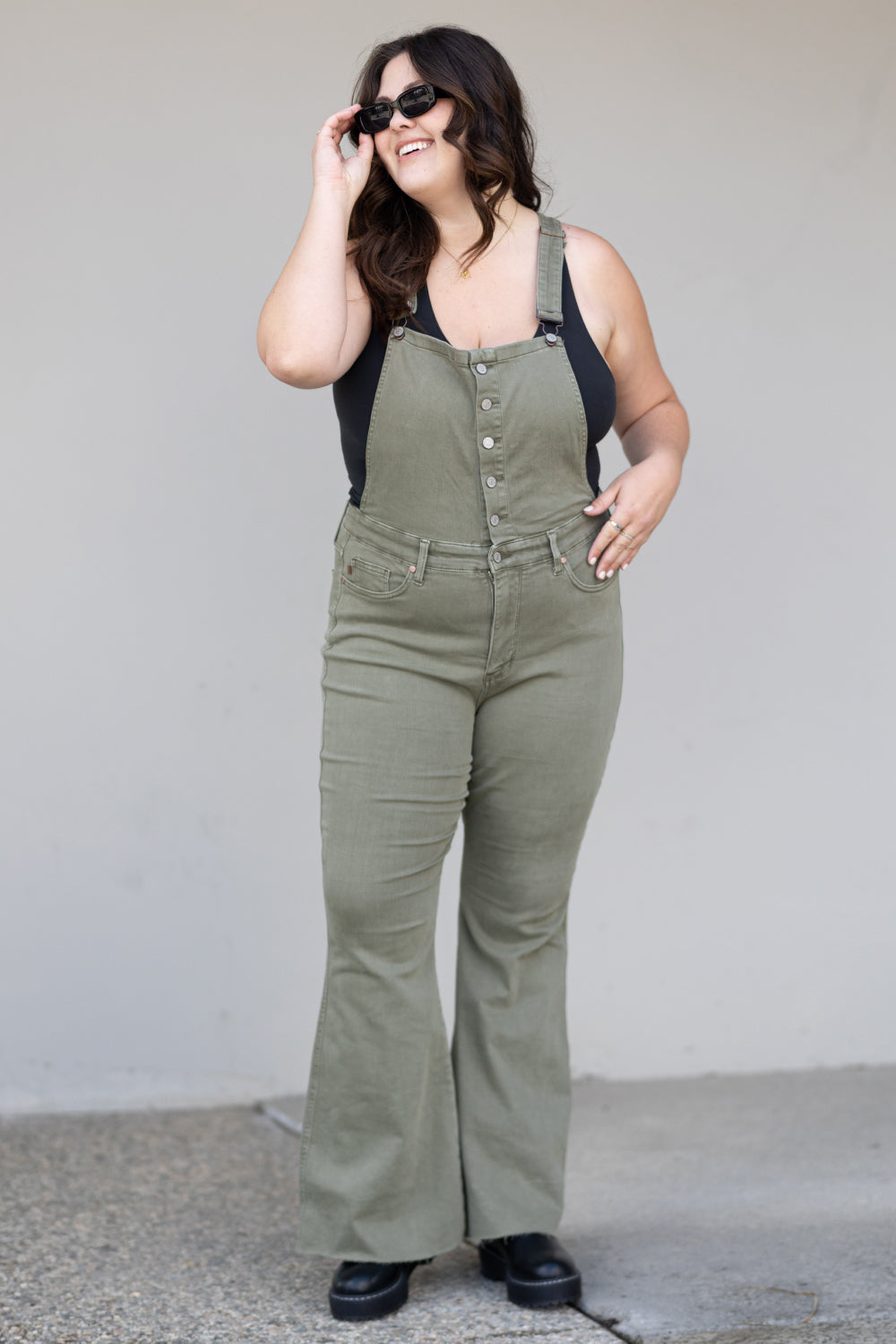 Judy Blue Kelsey Flare Tummy Control Overalls